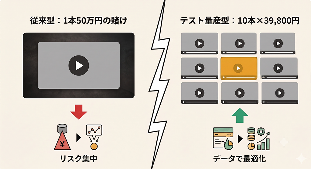 従来型1本50万円 vs テスト量産型10本×39,800円